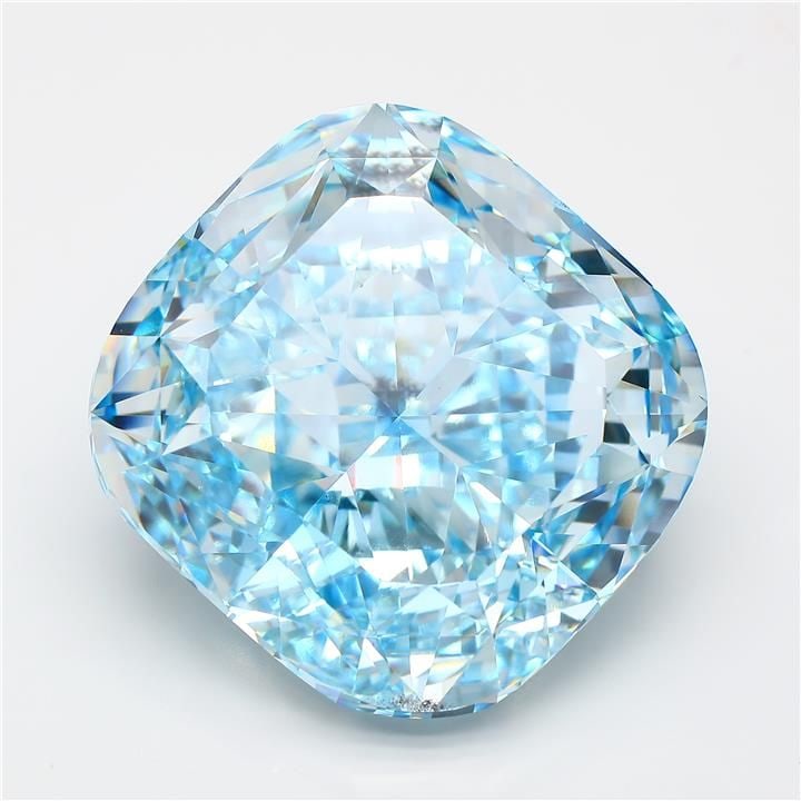 Loose Diamond - CUSHION MODIFIED 45.1ct Fancy Vivid Blue VS2: Loose Diamond - CUSHION MODIFIED 45.1ct Fancy Vivid Blue VS2 Source: This is a real non-mined Diamond that has been grown in a lab Shape: CUSHION MODIFIED Carats: 45.1 Color: Fancy Vivid Blue Certific