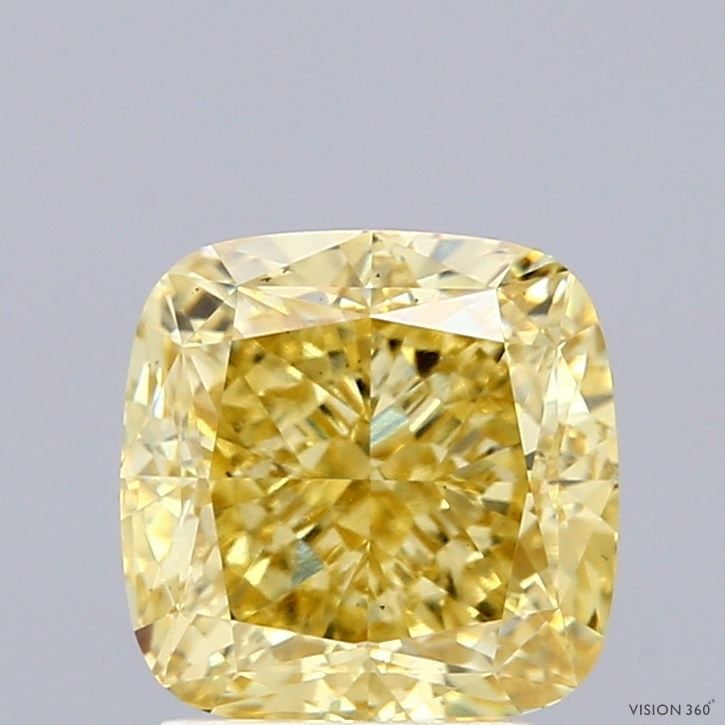 Loose Diamond - CUSHION MODIFIED 2.88ct Fancy Vivid Yellow VS2: Loose Diamond - CUSHION MODIFIED 2.88ct Fancy Vivid Yellow VS2 Source: This is a real non-mined Diamond that has been grown in a lab Shape: CUSHION MODIFIED Carats: 2.88 Color: Fancy Vivid Yellow Cert