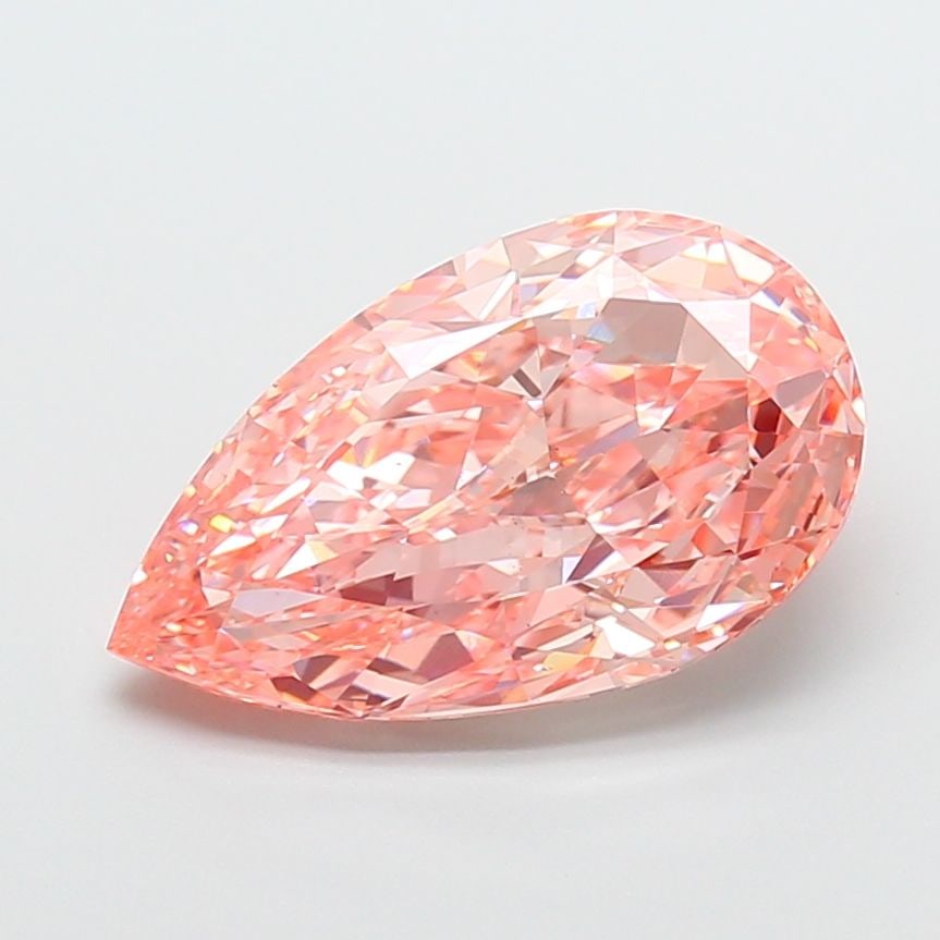 Loose Diamond - PEAR 7.05ct Fancy Vivid Pink VS2: Loose Diamond - PEAR 7.05ct Fancy Vivid Pink VS2 Source: This is a real non-mined Diamond that has been grown in a lab Shape: PEAR Carats: 7.05 Color: Fancy Vivid Pink Certification: IGI Video: