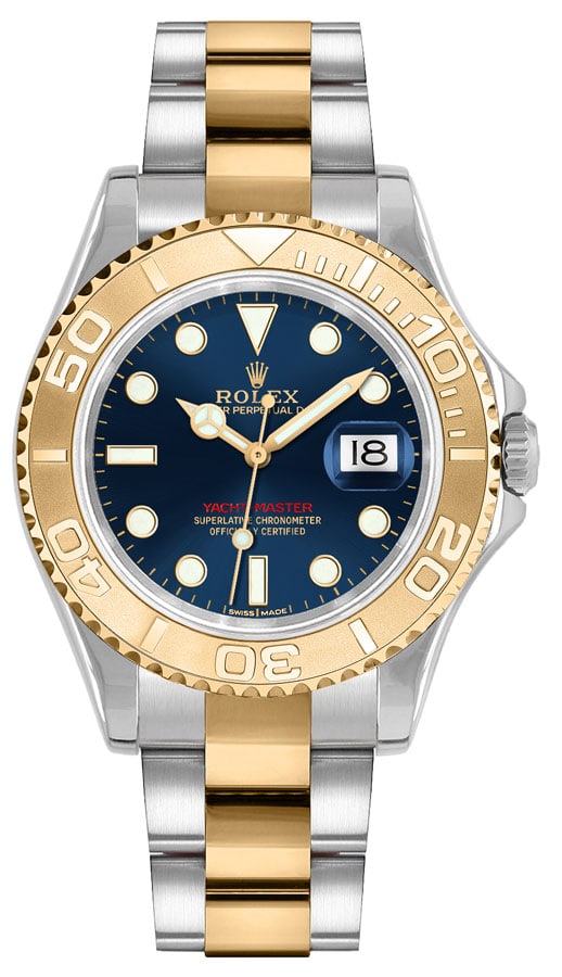 Ladies Yacht-Master Rolex 168623 Blue Dial Oyster Bracelet New Style Card: Ladies Yacht-Master Rolex 168623 Blue Dial Oyster Bracelet New Style Card This Rolex Yacht-Master features a striking blue dial and is designed for ladies. The watch has an Oyster bracelet and a ceram