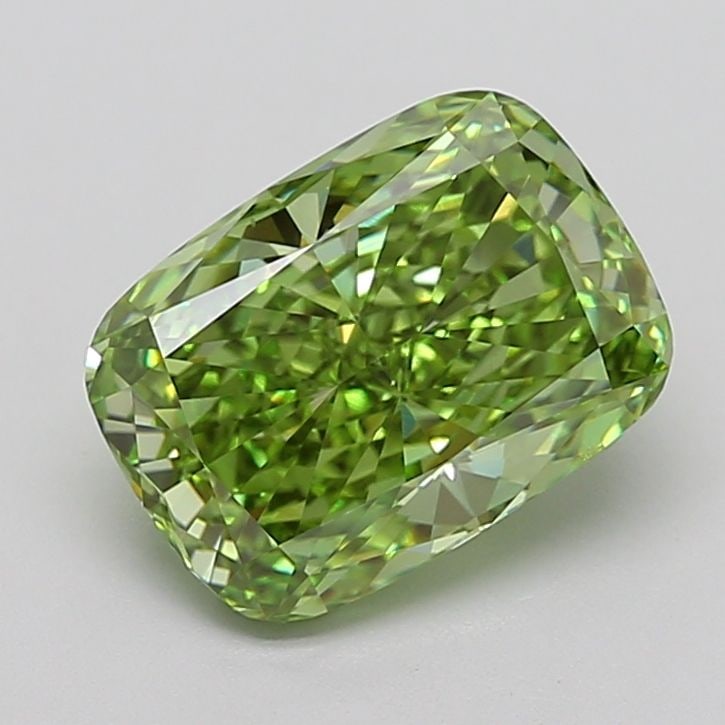 Loose Diamond - CUSHION MODIFIED 4.01ct Fancy Vivid Green VS1: Loose Diamond - CUSHION MODIFIED 4.01ct Fancy Vivid Green VS1 Source: This is a real non-mined Diamond that has been grown in a lab Shape: CUSHION MODIFIED Carats: 4.01 Color: Fancy Vivid Green Certif