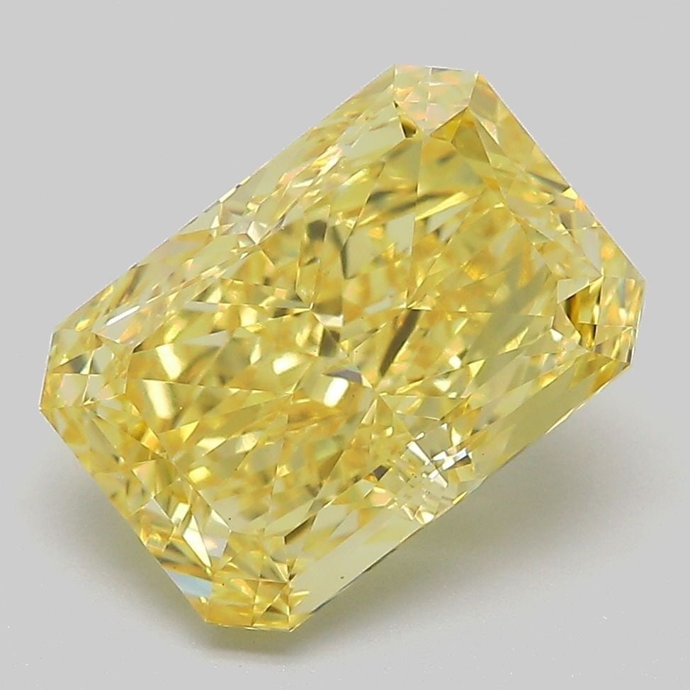 Loose Diamond - RADIANT 4.26ct Fancy Vivid Yellow VS1: Loose Diamond - RADIANT 4.26ct Fancy Vivid Yellow VS1 Source: This is a real non-mined Diamond that has been grown in a lab Shape: RADIANT Carats: 4.26 Color: Fancy Vivid Yellow Certification: IGI Vid
