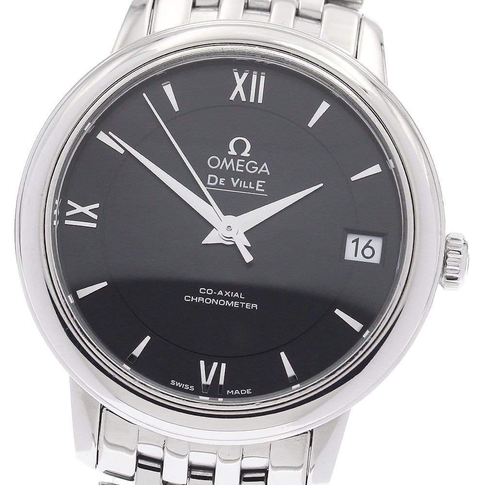 Omega De Ville Prestige 424.10.33.20.01.001 Womens Automatic Date Watch: Omega De Ville Prestige 424.10.33.20.01.001 Womens Automatic Date Watch Pre-owned OMEGA De Ville Prestige women's wristwatch with an automatic movement and date display. This watch features a black di