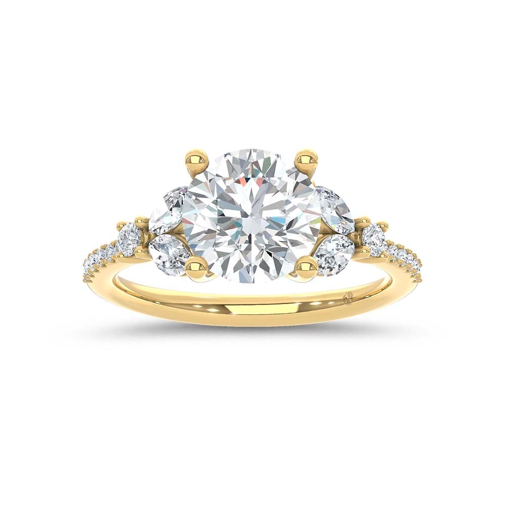 14K Yellow Gold Lab Grown Diamond 2 1/2 Ct.Tw. Floral Shank Engagement Ring: 14K Yellow Gold Lab Grown Diamond 2 1/2 Ct.Tw. Floral Shank Engagement Ring 14k Yellow Gold Stone Color: D-f Stone Clarity: Vs Each ring is presented in standard size 6.5. Complimentary resizing is av