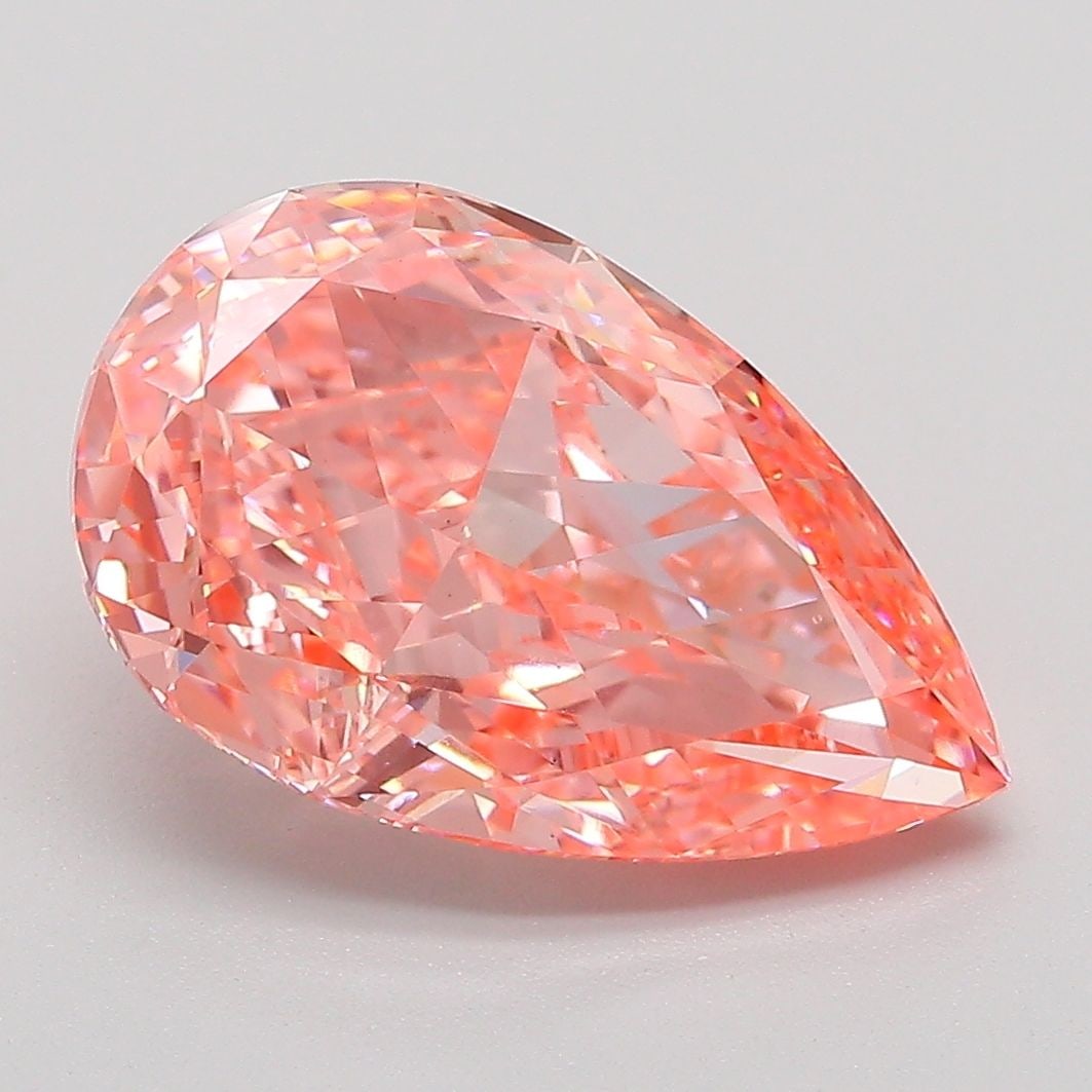 Loose Diamond - PEAR 4.3ct Fancy Vivid Pink VS1: Loose Diamond - PEAR 4.3ct Fancy Vivid Pink VS1 Source: This is a real non-mined Diamond that has been grown in a lab Shape: PEAR Carats: 4.3 Color: Fancy Vivid Pink Certification: IGI Video: