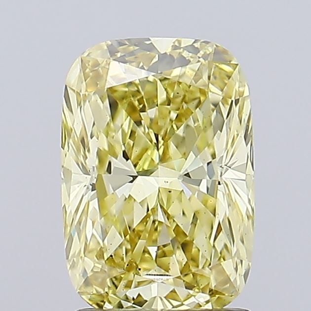 Loose Diamond - CUSHION MODIFIED 2.06ct Fancy Yellow VS2: Loose Diamond - CUSHION MODIFIED 2.06ct Fancy Yellow VS2 Source: This is a real non-mined Diamond that has been grown in a lab Shape: CUSHION MODIFIED Carats: 2.06 Color: Fancy Yellow Certification: I