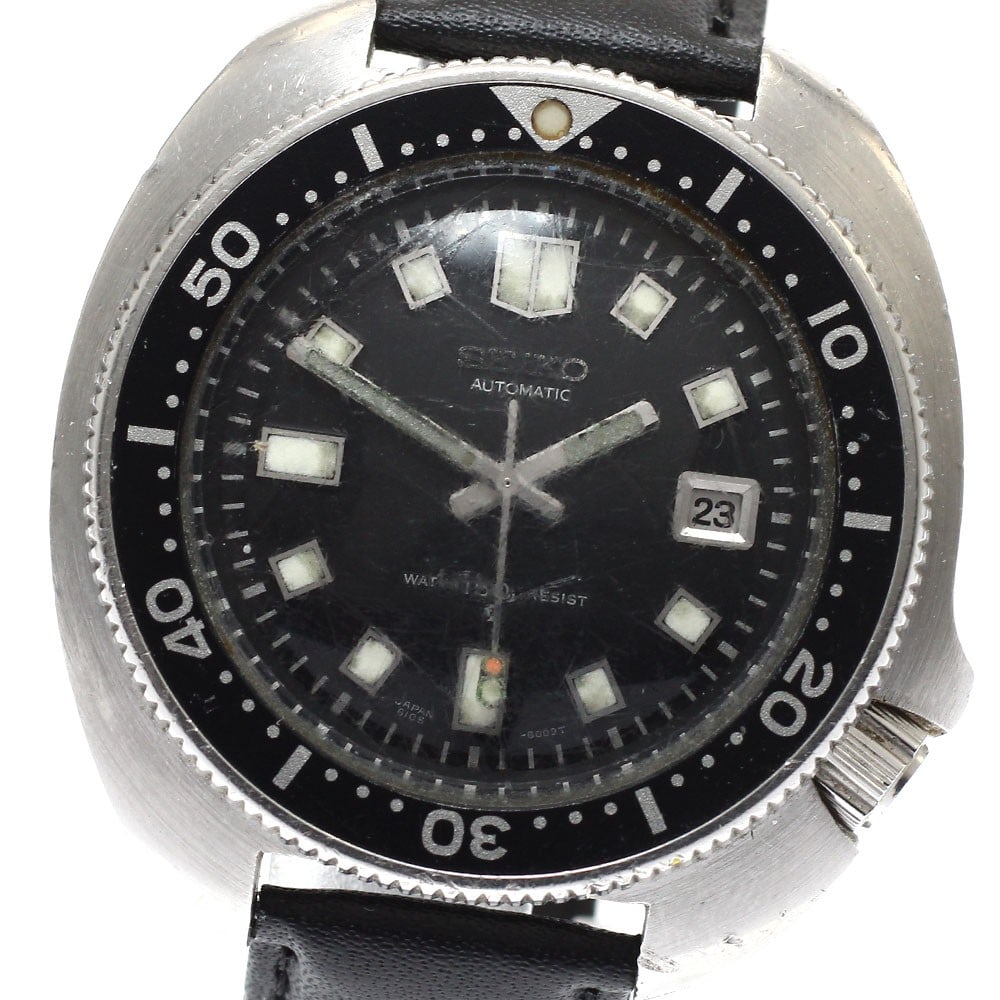 SEIKO Second Diver mens automatic date wristwatch: SEIKO Second Diver mens automatic date wristwatch Pre-owned SEIKO men's wristwatch, Model Name: Second Diver, made in Japan. It features an automatic movement, date function, stainless steel case, bla