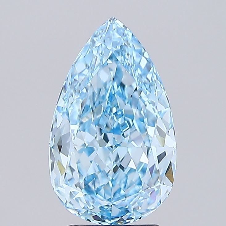 Loose Diamond - PEAR 3.55ct Fancy Vivid Blue VVS2: Loose Diamond - PEAR 3.55ct Fancy Vivid Blue VVS2 Source: This is a real non-mined Diamond that has been grown in a lab Shape: PEAR Carats: 3.55 Color: Fancy Vivid Blue Certification: IGI Video: