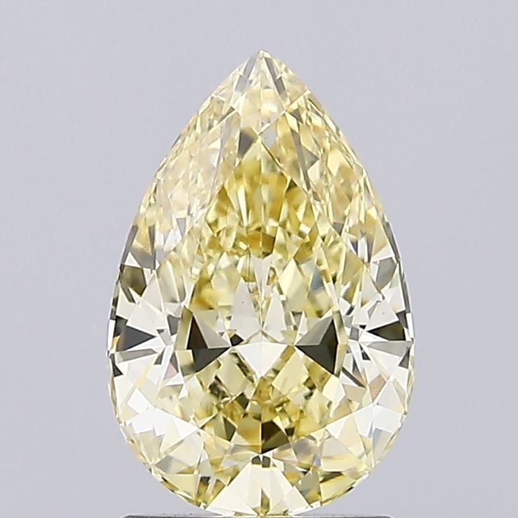 Loose Diamond - PEAR 1.72ct Fancy Intense Yellow VS1: Loose Diamond - PEAR 1.72ct Fancy Intense Yellow VS1 Source: This is a real non-mined Diamond that has been grown in a lab Shape: PEAR Carats: 1.72 Color: Fancy Intense Yellow Certification: IGI Video