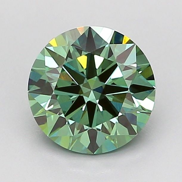 Ideal Loose Diamond - ROUND 1.36ct Fancy Vivid Green VVS2: Ideal Loose Diamond - ROUND 1.36ct Fancy Vivid Green VVS2 Source: This is a real non-mined Diamond that has been grown in a lab Shape: ROUND Carats: 1.36 Color: Fancy Vivid Green Certification: IGI Vi