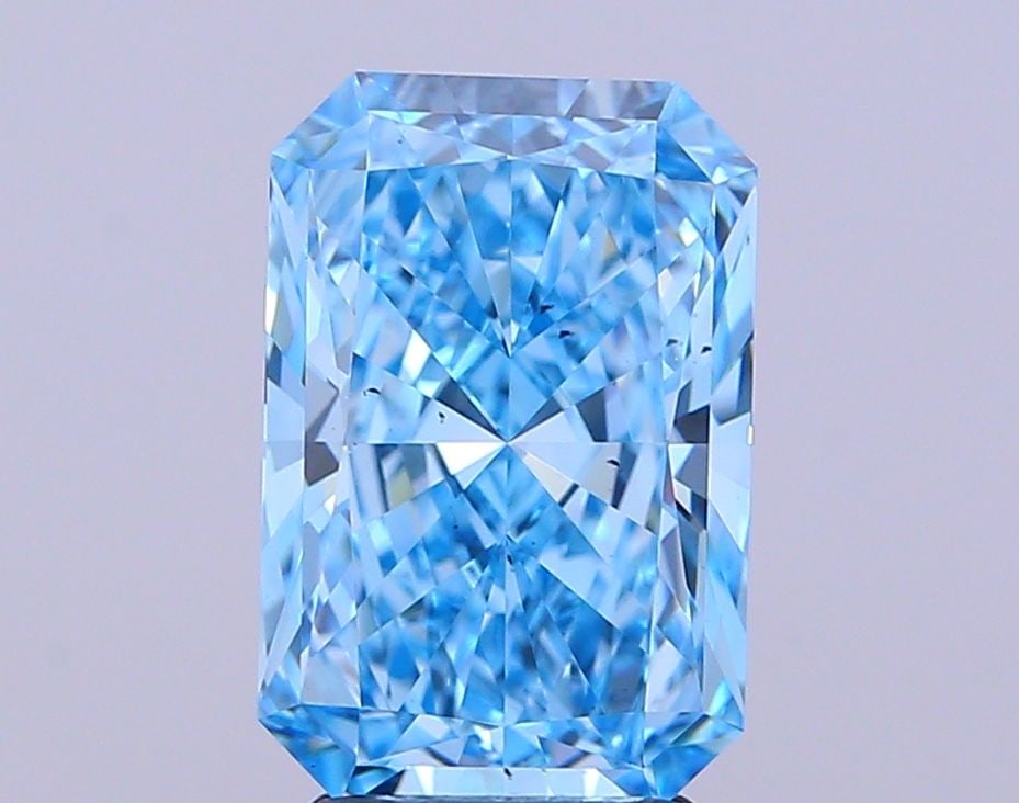 Loose Diamond - RADIANT 3.08ct Fancy Vivid Blue VS2: Loose Diamond - RADIANT 3.08ct Fancy Vivid Blue VS2 Source: This is a real non-mined Diamond that has been grown in a lab Shape: RADIANT Carats: 3.08 Color: Fancy Vivid Blue Certification: IGI Video: