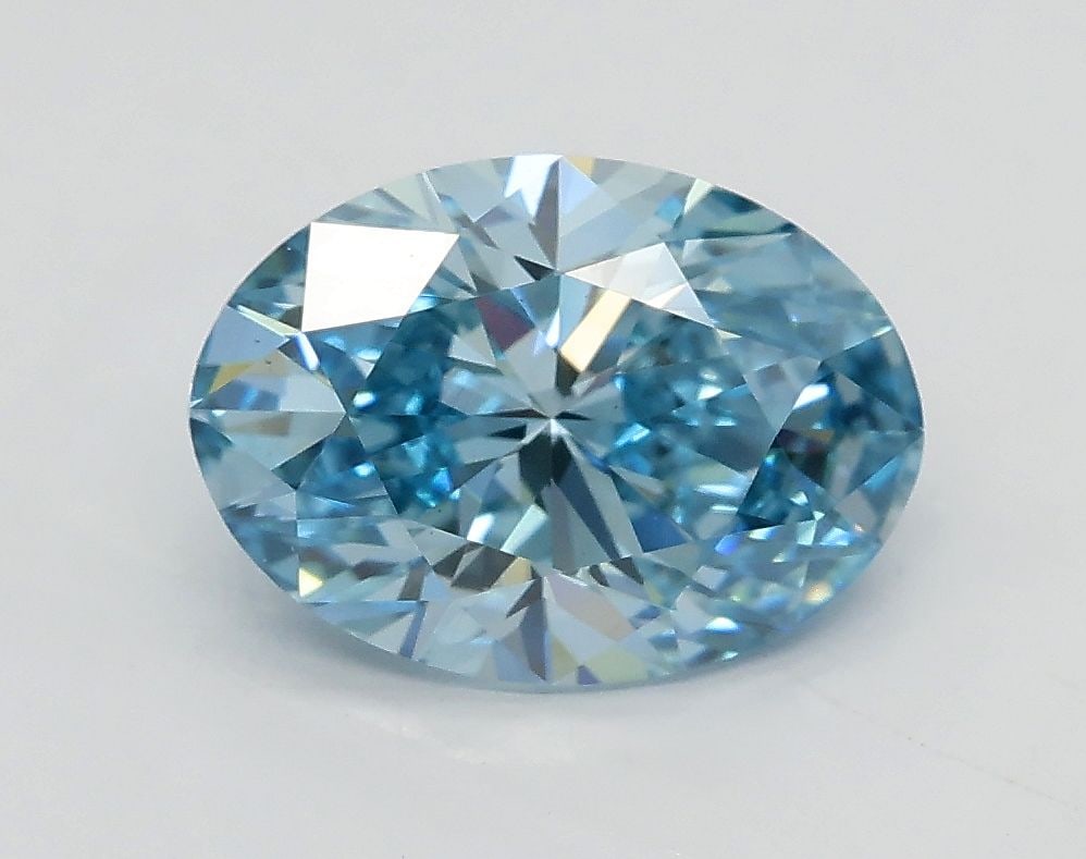 Loose Diamond - OVAL 1.7ct Fancy Vivid Blue VS1: Loose Diamond - OVAL 1.7ct Fancy Vivid Blue VS1 Source: This is a real non-mined Diamond that has been grown in a lab Shape: OVAL Carats: 1.7 Color: Fancy Vivid Blue Certification: IGI Video: