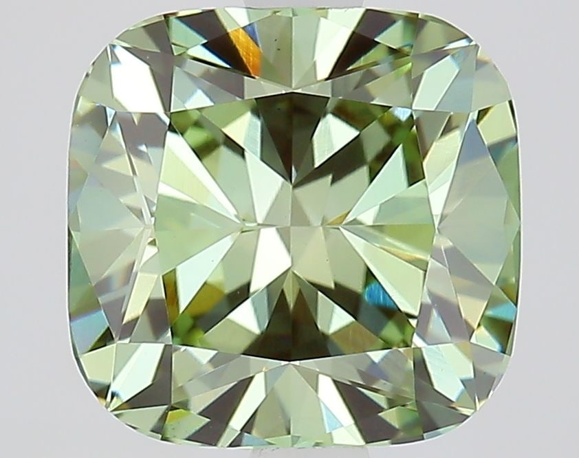 Loose Diamond - CUSHION MODIFIED 2.32ct Fancy Vivid Green VS1: Loose Diamond - CUSHION MODIFIED 2.32ct Fancy Vivid Green VS1 Source: This is a real non-mined Diamond that has been grown in a lab Shape: CUSHION MODIFIED Carats: 2.32 Color: Fancy Vivid Green