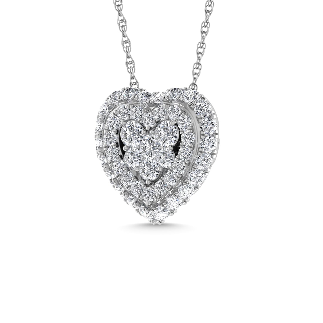Diamond 1/2 Ct.Tw. Cluster Fashion Pendant in 14K White Gold Gold: Diamond 1/2 Ct.Tw. Cluster Fashion Pendant in 14K White Gold Gold 14k White Gold Stone Color: G-h Stone Clarity: I1 Unless otherwise specified, pendants that include a chain are paired with our standa
