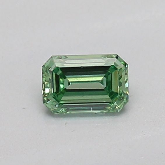 Loose Diamond - EMERALD 0.17ct Fancy Vivid Green VS1: Loose Diamond - EMERALD 0.17ct Fancy Vivid Green VS1 Source: This is a real non-mined Diamond that has been grown in a lab Shape: EMERALD Carats: 0.17 Color: Fancy Vivid Green Certification: IGI The D