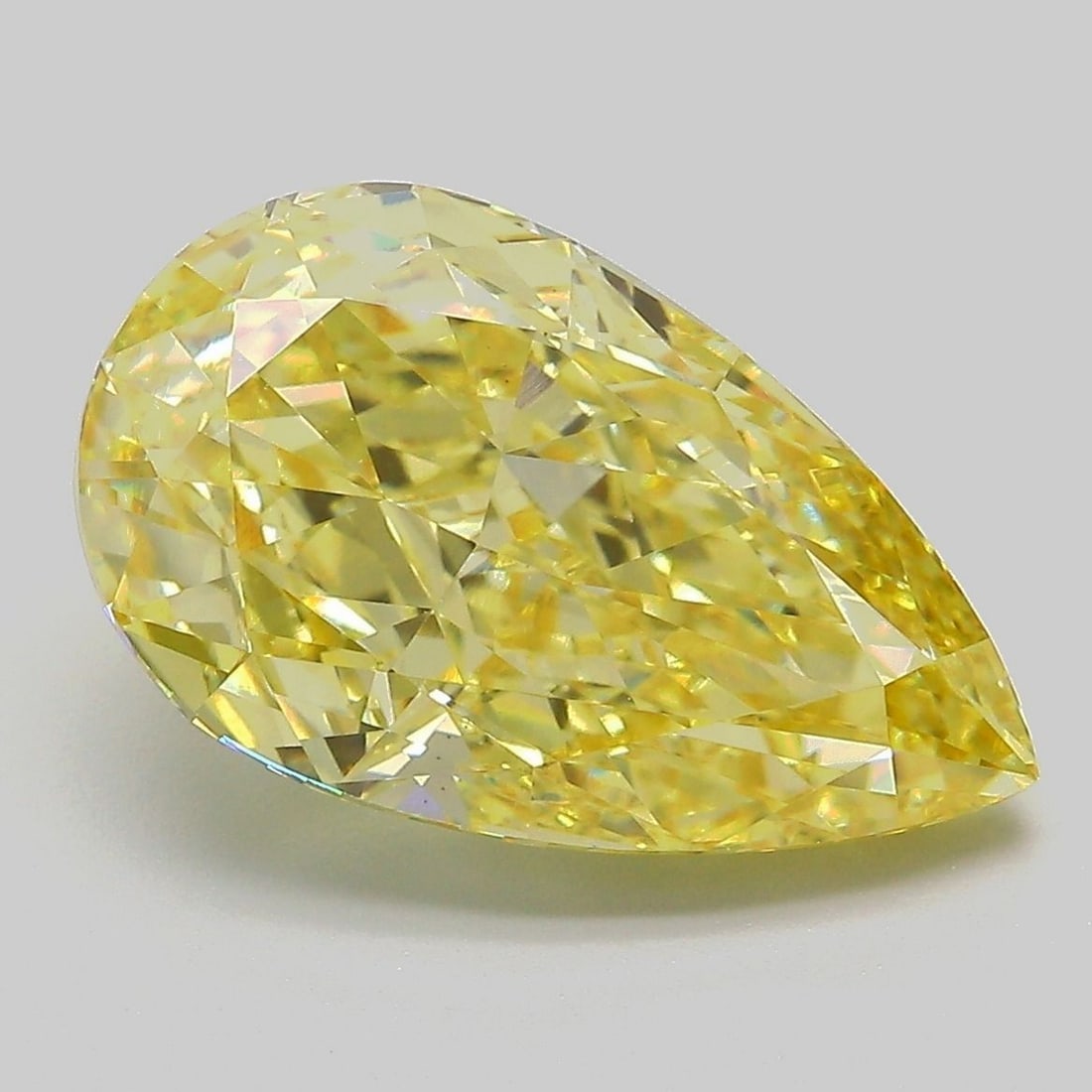 Loose Diamond - PEAR 6.07ct Fancy Intense Yellow VS1: Loose Diamond - PEAR 6.07ct Fancy Intense Yellow VS1 Source: This is a real non-mined Diamond that has been grown in a lab Shape: PEAR Carats: 6.07 Color: Fancy Intense Yellow Certification: IGI Video