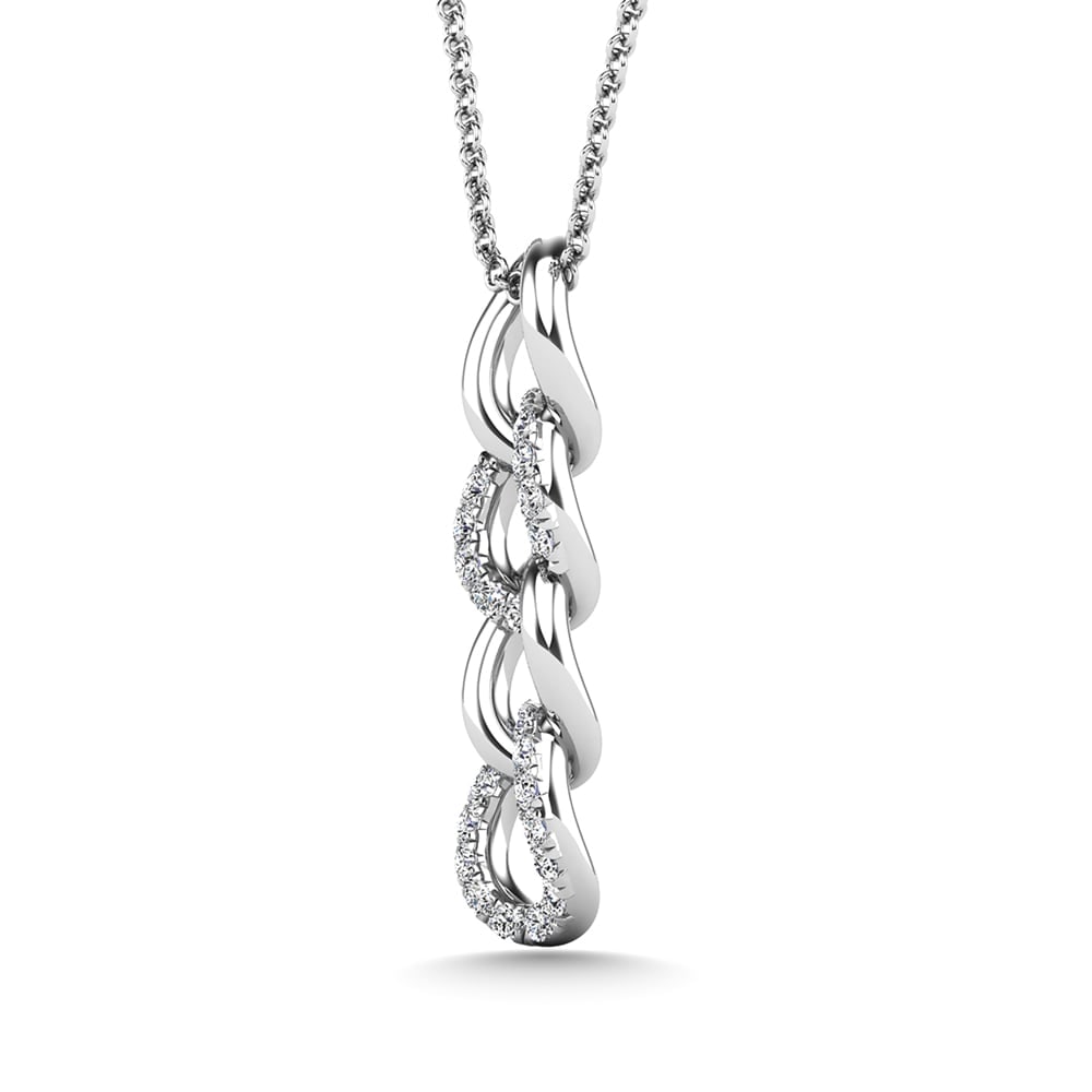 14K White Gold Diamond 1/8 Ct.Tw. Fashion Pendant: 14K White Gold Diamond 1/8 Ct.Tw. Fashion Pendant 14k White Gold Stone Color: G-h Stone Clarity: I1 Unless otherwise specified, pendants that include a chain are paired with our standard 18-inch lengt