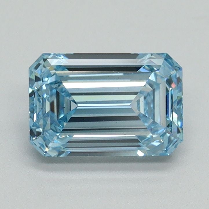 Loose Diamond - EMERALD 1.09ct Fancy Vivid Blue VS2: Loose Diamond - EMERALD 1.09ct Fancy Vivid Blue VS2 Source: This is a real non-mined Diamond that has been grown in a lab Shape: EMERALD Carats: 1.09 Color: Fancy Vivid Blue Certification: IGI Video: