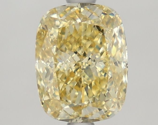 Loose Diamond - CUSHION BRILLIANT 2.0ct Fancy Intense Yellow VS1: Loose Diamond - CUSHION BRILLIANT 2.0ct Fancy Intense Yellow VS1 Source: This is a real non-mined Diamond that has been grown in a lab Shape: CUSHION BRILLIANT Carats: 2.0 Color: Fancy Intense Yellow