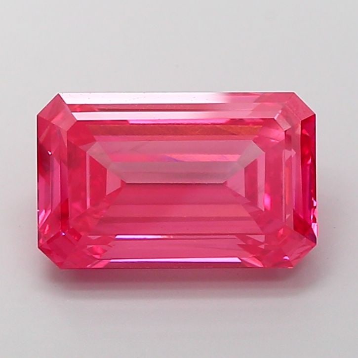 Loose Diamond - EMERALD 7.12ct Fancy Vivid Pink VS1: Loose Diamond - EMERALD 7.12ct Fancy Vivid Pink VS1 Source: This is a real non-mined Diamond that has been grown in a lab Shape: EMERALD Carats: 7.12 Color: Fancy Vivid Pink Certification: IGI Video: