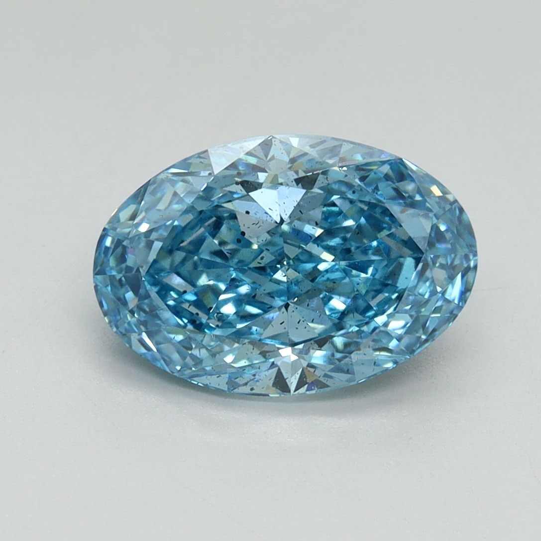 Loose Diamond - OVAL 2.1ct Fancy Vivid Blue SI2: Loose Diamond - OVAL 2.1ct Fancy Vivid Blue SI2 Source: This is a real non-mined Diamond that has been grown in a lab Shape: OVAL Carats: 2.1 Color: Fancy Vivid Blue Certification: IGI Video: