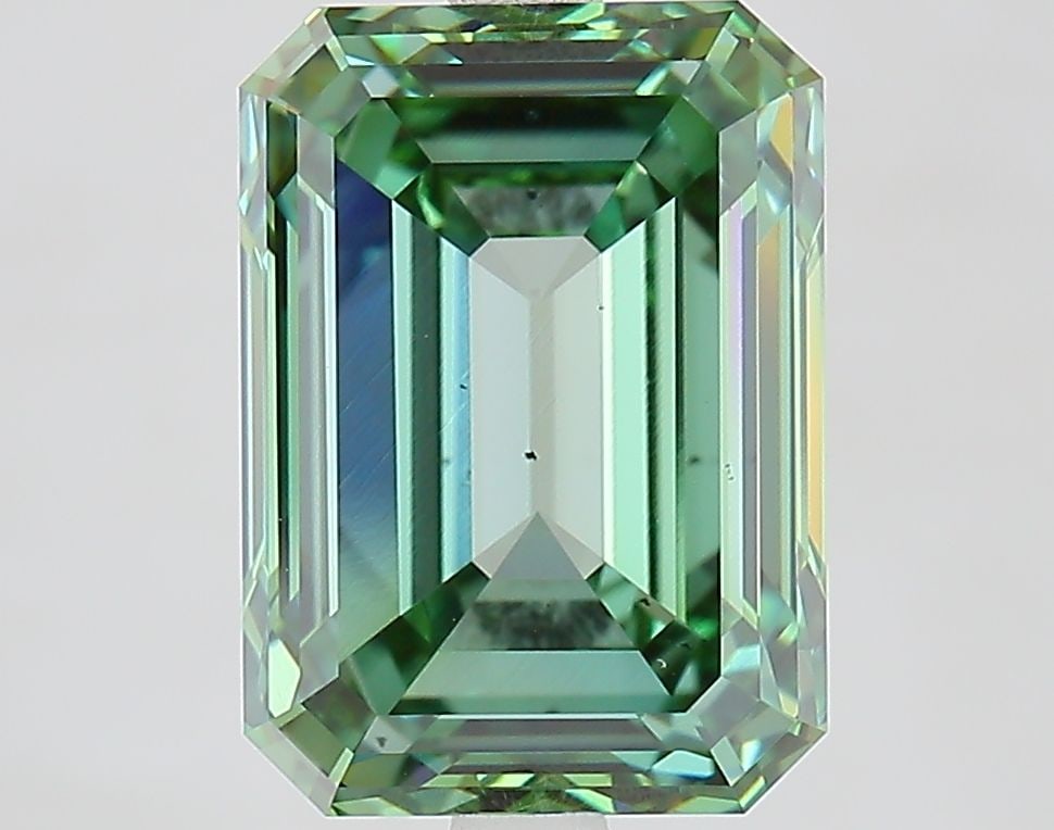Loose Diamond - EMERALD 5.0ct Fancy Vivid Green SI1