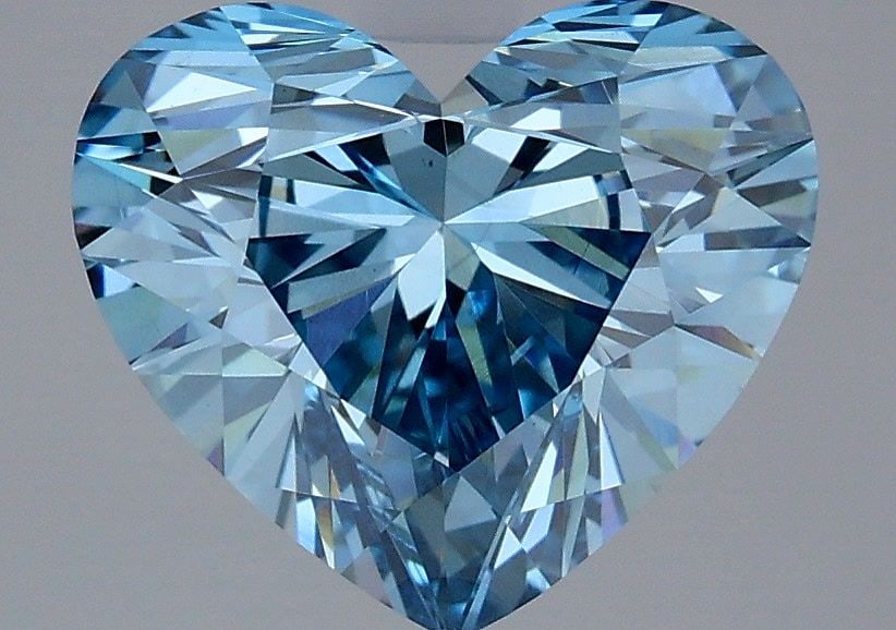Loose Diamond - HEART 2.5ct Fancy Vivid Blue VS2: Loose Diamond - HEART 2.5ct Fancy Vivid Blue VS2 Source: This is a real non-mined Diamond that has been grown in a lab Shape: HEART Carats: 2.5 Color: Fancy Vivid Blue Certification: IGI Video: