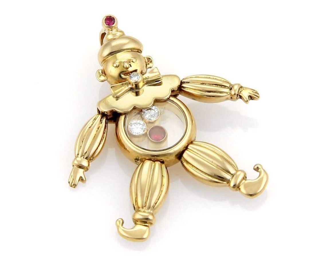 Chopard 18k Yellow Gold Articulated Clown Pendant with Diamonds Rubies (1 of 5)