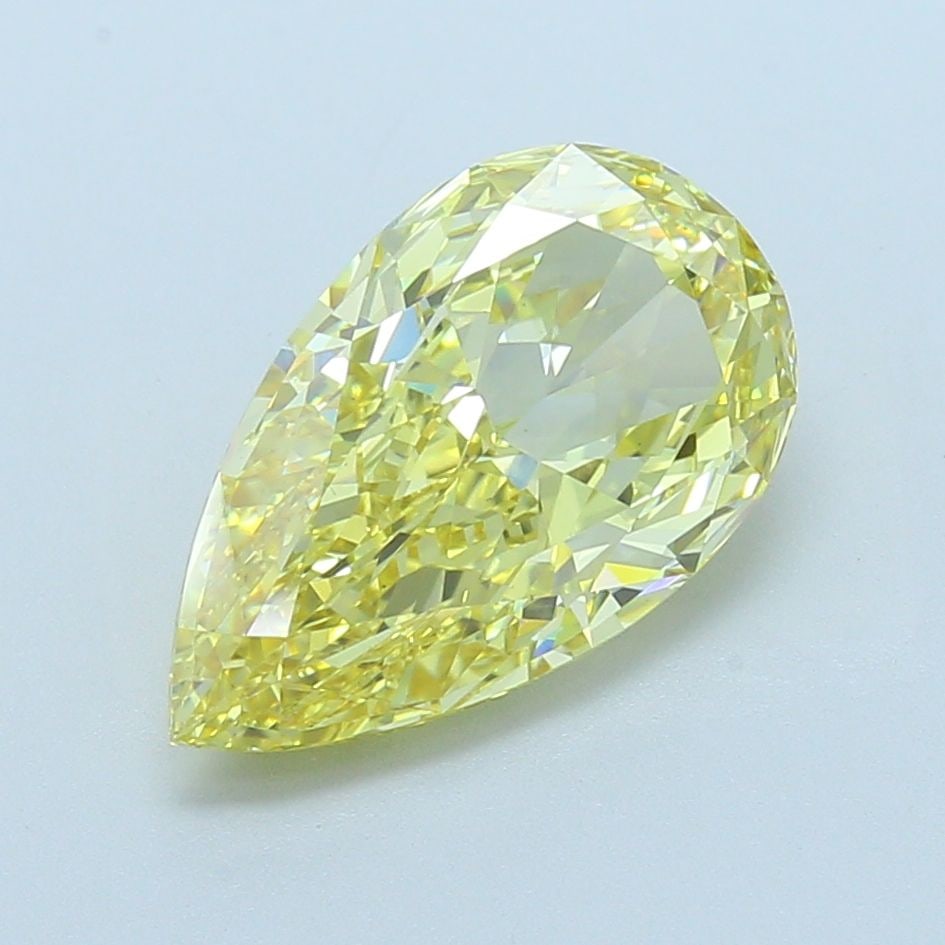Loose Diamond - PEAR 4.7ct Fancy Intense Yellow VS1: Loose Diamond - PEAR 4.7ct Fancy Intense Yellow VS1 Source: This is a real non-mined Diamond that has been grown in a lab Shape: PEAR Carats: 4.7 Color: Fancy Intense Yellow Certification: IGI Video: