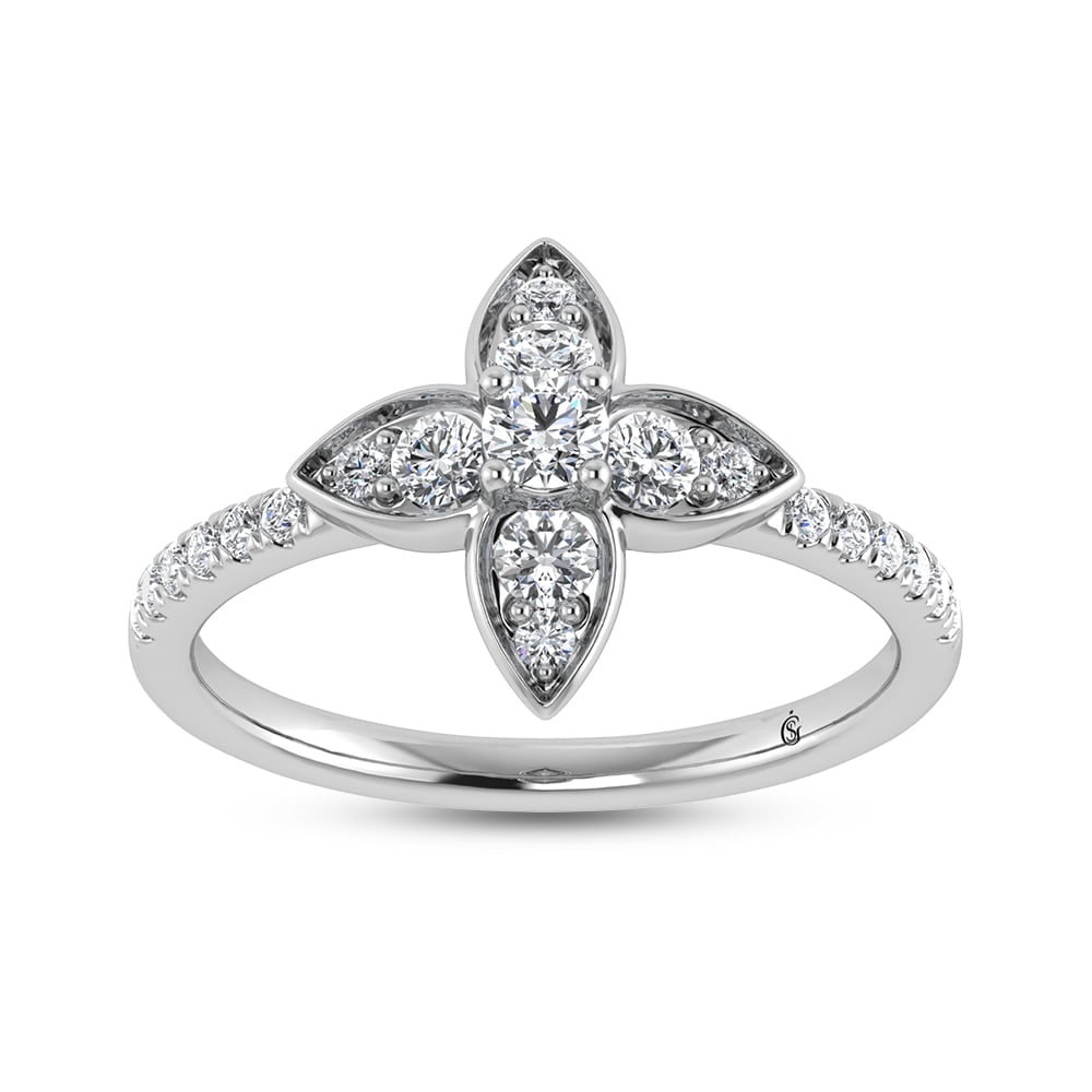 14K White Gold Diamond 5/8 Ct.Tw. Fashion Ring (1 of 4)