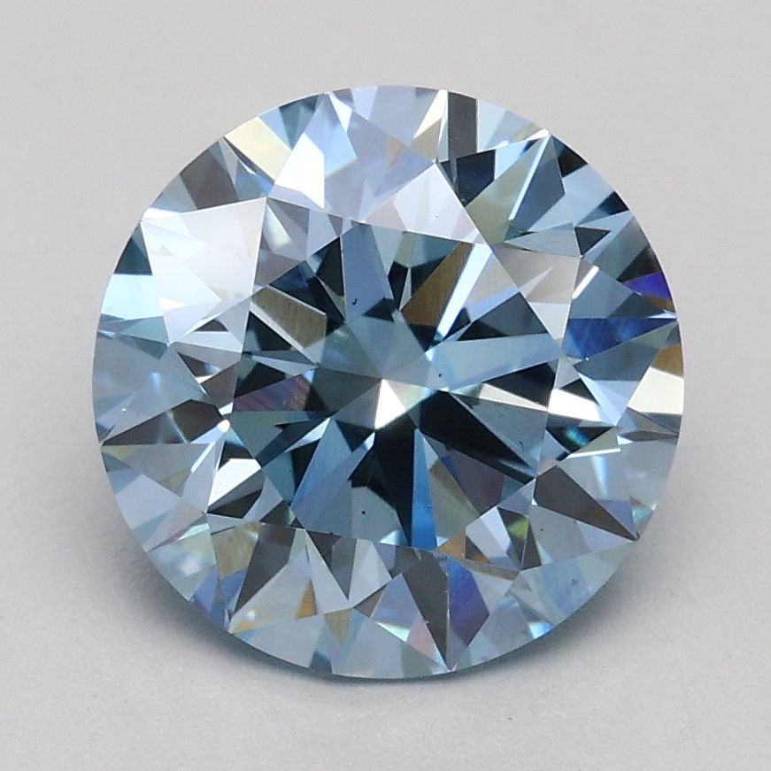 Loose Diamond - ROUND 2.0ct Fancy Blue VS2: Loose Diamond - ROUND 2.0ct Fancy Blue VS2 Source: This is a real non-mined Diamond that has been grown in a lab Shape: ROUND Carats: 2.0 Color: Fancy Blue Certification: IGI Video: