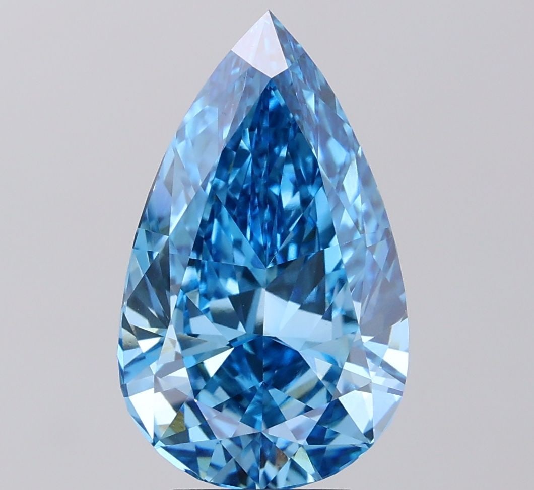 Loose Diamond - PEAR 4.99ct Fancy Vivid Blue VVS2: Loose Diamond - PEAR 4.99ct Fancy Vivid Blue VVS2 Source: This is a real non-mined Diamond that has been grown in a lab Shape: PEAR Carats: 4.99 Color: Fancy Vivid Blue Certification: IGI Video: