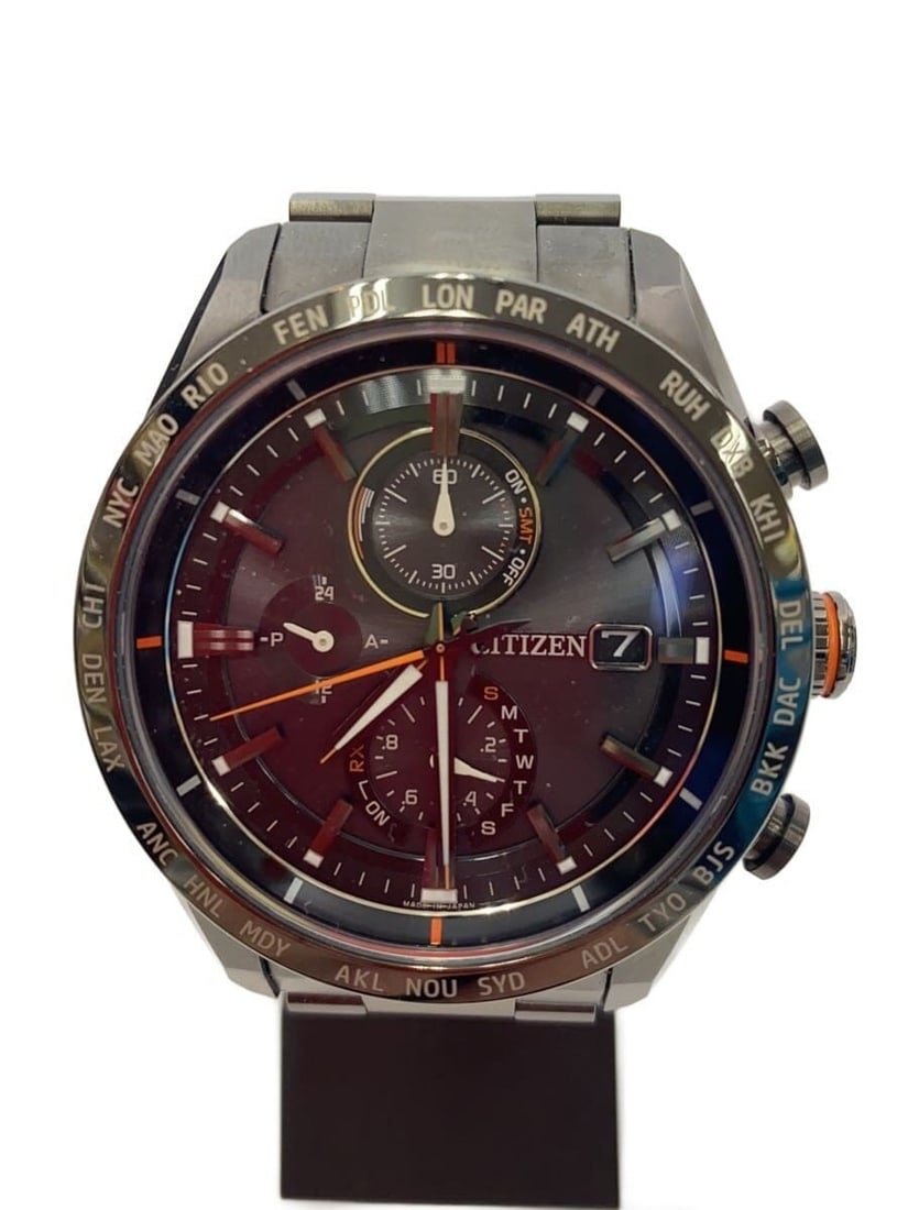 Mens Titanium Wristwatch CITIZEN Attesa Eco-Drive H800-T025871: Mens Titanium Wristwatch CITIZEN Attesa Eco-Drive H800-T025871 Men's Citizen Attesa Eco-Drive solar wristwatch made in Japan. It features a black titanium construction and is offered in pre-owned, use