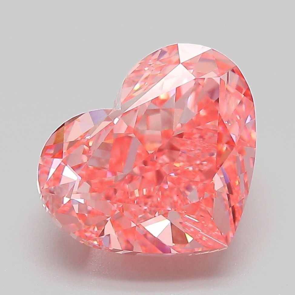 Loose Diamond - HEART 5.11ct Fancy Vivid Pink VS1: Loose Diamond - HEART 5.11ct Fancy Vivid Pink VS1 Source: This is a real non-mined Diamond that has been grown in a lab Shape: HEART Carats: 5.11 Color: Fancy Vivid Pink Certification: IGI Video:
