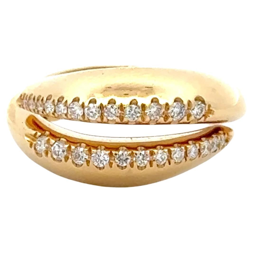 Italian 18K Yellow Gold Diamond Band Ring 0.29ct G VS2 by Harbor Diamonds: Italian 18K Yellow Gold Diamond Band Ring 0.29ct G VS2 by Harbor Diamonds This exquisite Italian Two Row Diamond Band Ring is crafted from polished 18 karat yellow gold. The ring features a contempora
