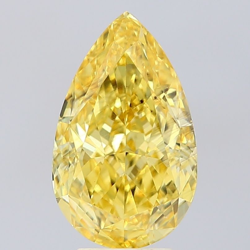 Loose Diamond - PEAR 4.59ct Fancy Vivid Yellow SI1: Loose Diamond - PEAR 4.59ct Fancy Vivid Yellow SI1 Source: This is a real non-mined Diamond that has been grown in a lab Shape: PEAR Carats: 4.59 Color: Fancy Vivid Yellow Certification: IGI Video:
