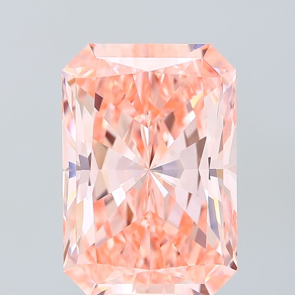 Loose Diamond - RADIANT 9.66ct Fancy Vivid Pink VS1: Loose Diamond - RADIANT 9.66ct Fancy Vivid Pink VS1 Source: This is a real non-mined Diamond that has been grown in a lab Shape: RADIANT Carats: 9.66 Color: Fancy Vivid Pink Certification: IGI Video: