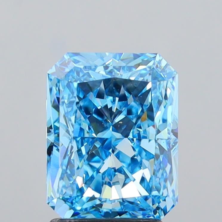 Loose Diamond - RADIANT 3.02ct Fancy Vivid Blue VVS2