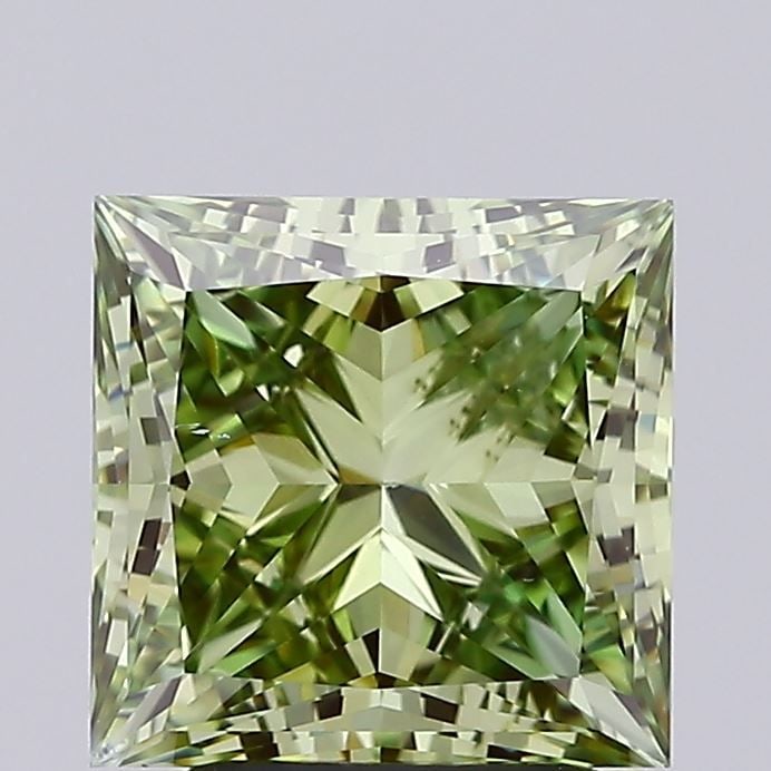 Loose Diamond - PRINCESS 3.01ct Fancy Vivid Green VS2