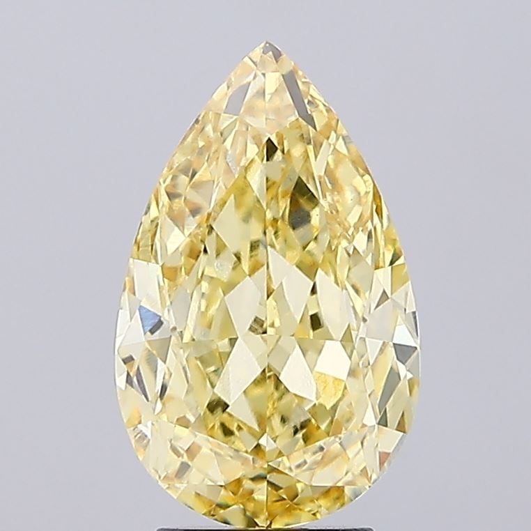Loose Diamond - PEAR 4.18ct Fancy Intense Yellow VVS2: Loose Diamond - PEAR 4.18ct Fancy Intense Yellow VVS2 Source: This is a real non-mined Diamond that has been grown in a lab Shape: PEAR Carats: 4.18 Color: Fancy Intense Yellow Certification: IGI Vide