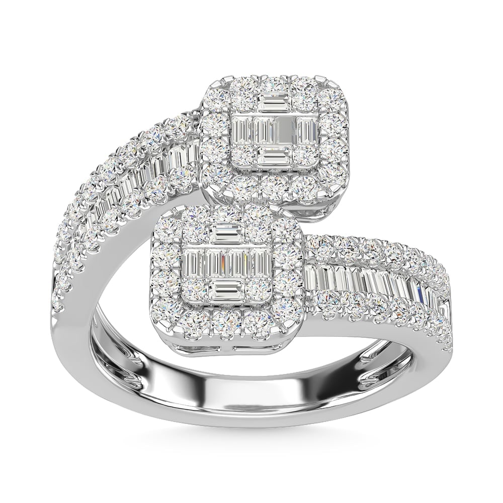 14K White Gold Diamond 1 Ct.Tw. Fashion Ring: 14K White Gold Diamond 1 Ct.Tw. Fashion Ring 14k White Gold Stone Color: G-h Stone Clarity: Si1 Each ring is presented in standard size 6.5. Complimentary resizing is available between sizes 510 (in 1