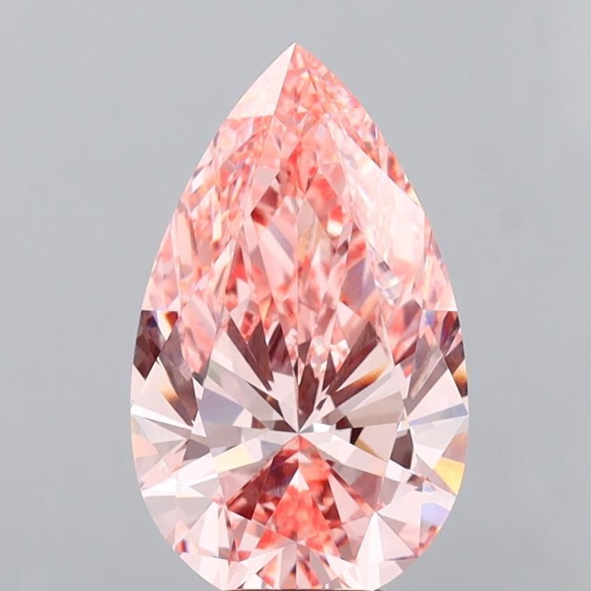 Loose Diamond - PEAR 6.03ct Fancy Vivid Pink VVS2: Loose Diamond - PEAR 6.03ct Fancy Vivid Pink VVS2 Source: This is a real non-mined Diamond that has been grown in a lab Shape: PEAR Carats: 6.03 Color: Fancy Vivid Pink Certification: IGI Video: