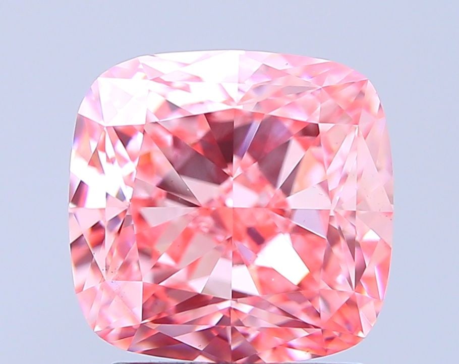Loose Diamond - CUSHION MODIFIED 2.83ct Fancy Vivid Pink VS1: Loose Diamond - CUSHION MODIFIED 2.83ct Fancy Vivid Pink VS1 Source: This is a real non-mined Diamond that has been grown in a lab Shape: CUSHION MODIFIED Carats: 2.83 Color: Fancy Vivid Pink Certific