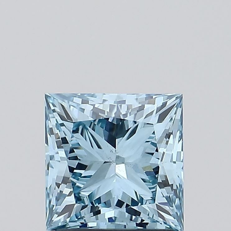Loose Diamond - PRINCESS 1.66ct Fancy Vivid Greenish Blue VS2 (1 of 1)