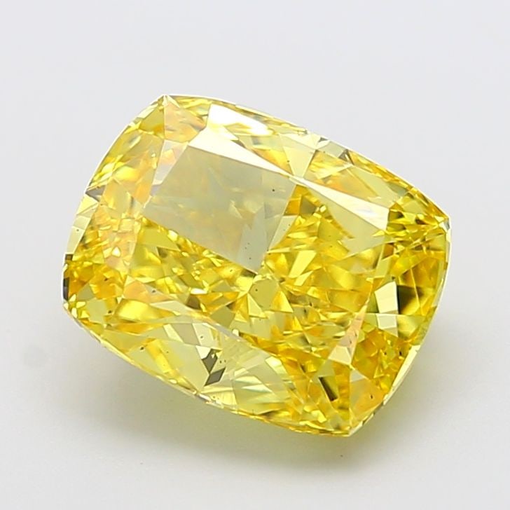 Loose Diamond - CUSHION MODIFIED 5.02ct Fancy Vivid Yellow VS1: Loose Diamond - CUSHION MODIFIED 5.02ct Fancy Vivid Yellow VS1 Source: This is a real non-mined Diamond that has been grown in a lab Shape: CUSHION MODIFIED Carats: 5.02 Color: Fancy Vivid Yellow Cert