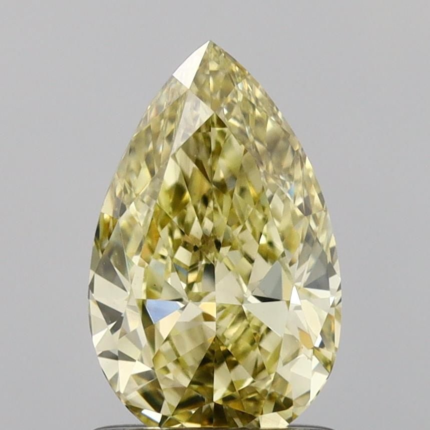 Loose Diamond - PEAR 1.05ct Fancy Yellow VS1: Loose Diamond - PEAR 1.05ct Fancy Yellow VS1 Source: This is a real non-mined Diamond that has been grown in a lab Shape: PEAR Carats: 1.05 Color: Fancy Yellow Certification: IGI Video: