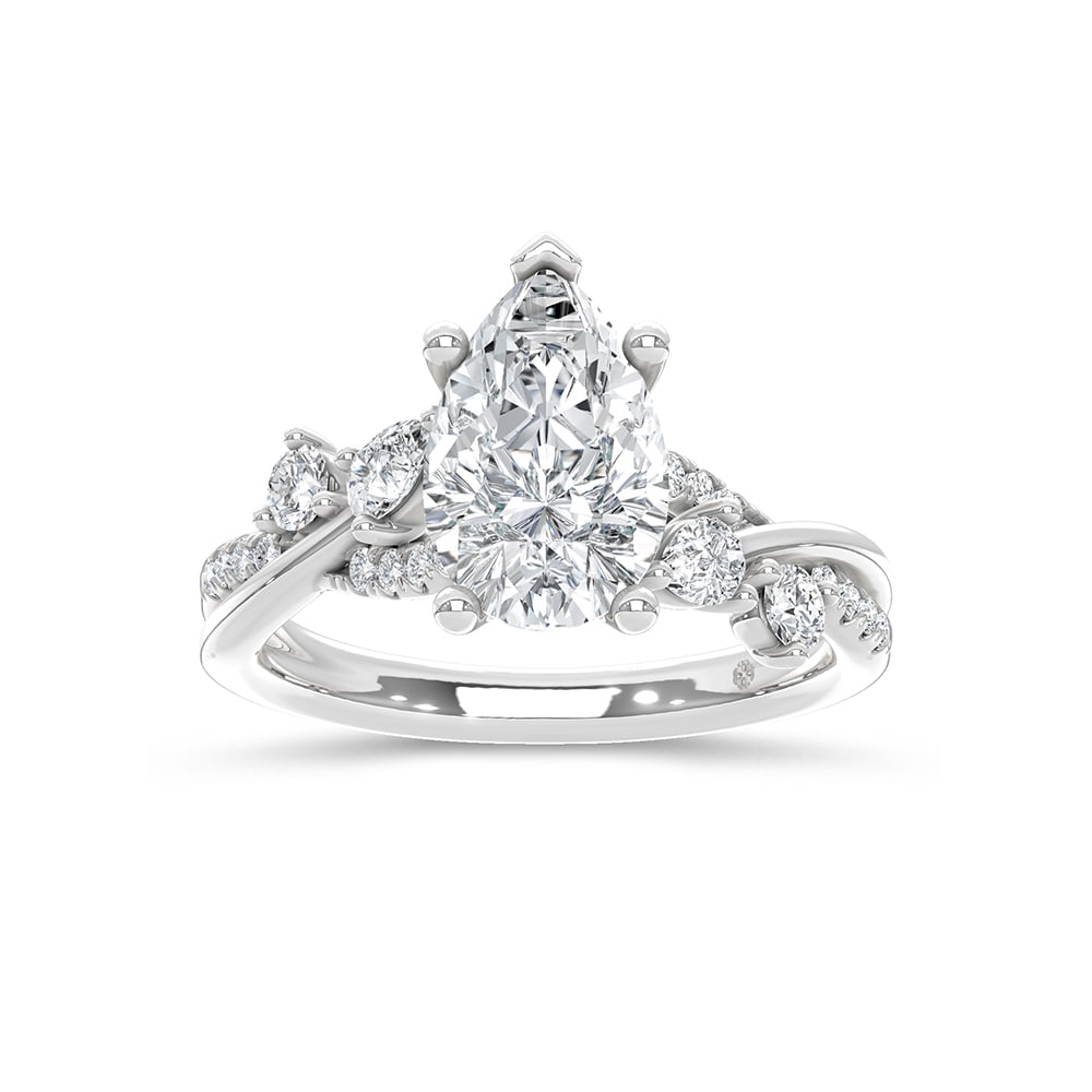 14K White Gold Lab Grown Diamond 2 3/8 Ct.Tw. Floral Shank Engagement Ring (Center 2ct): 14K White Gold Lab Grown Diamond 2 3/8 Ct.Tw. Floral Shank Engagement Ring (Center 2ct) 14k White Gold Stone Color: D-f Stone Clarity: Vs Each ring is presented in standard size 6.5. Complimentary res