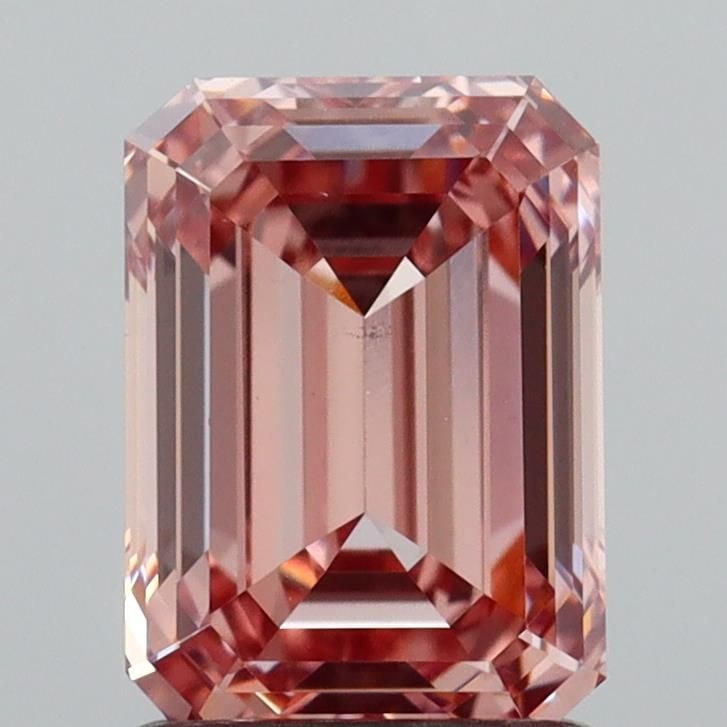 Loose Diamond - EMERALD 1.58ct Fancy Intense Brownish Pink VS1: Loose Diamond - EMERALD 1.58ct Fancy Intense Brownish Pink VS1 Source: This is a real non-mined Diamond that has been grown in a lab Shape: EMERALD Carats: 1.58 Color: Fancy Intense Brownish Pink Cert