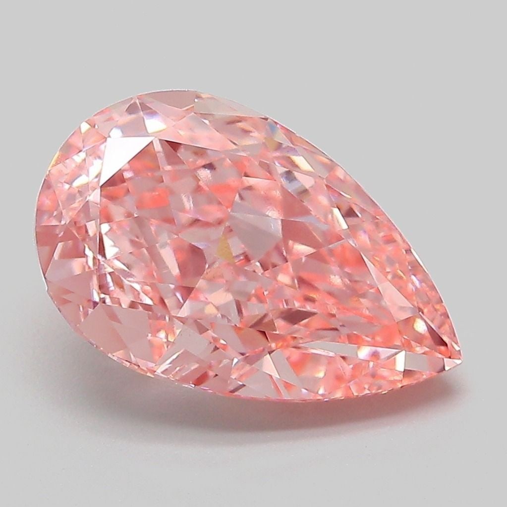 Loose Diamond - PEAR 4.08ct Fancy Vivid Pink VS1: Loose Diamond - PEAR 4.08ct Fancy Vivid Pink VS1 Source: This is a real non-mined Diamond that has been grown in a lab Shape: PEAR Carats: 4.08 Color: Fancy Vivid Pink Certification: IGI Video: