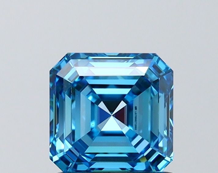 Loose Diamond - ASSCHER 1.29ct Fancy Vivid Blue VVS2: Loose Diamond - ASSCHER 1.29ct Fancy Vivid Blue VVS2 Source: This is a real non-mined Diamond that has been grown in a lab Shape: ASSCHER Carats: 1.29 Color: Fancy Vivid Blue Certification: IGI